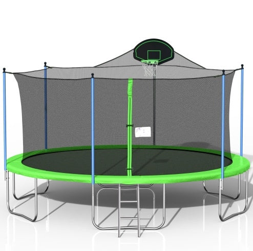 16FT Trampoline Children's Basketball Stand Safety Fence Net - Enfance-Heureuse
