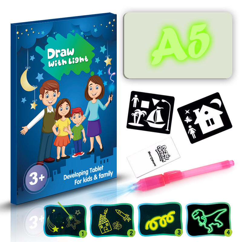 Educational Toy Drawing Pad 3D Magic 8 Light Effects Puzzle Board Sketchpad - Enfance-Heureuse
