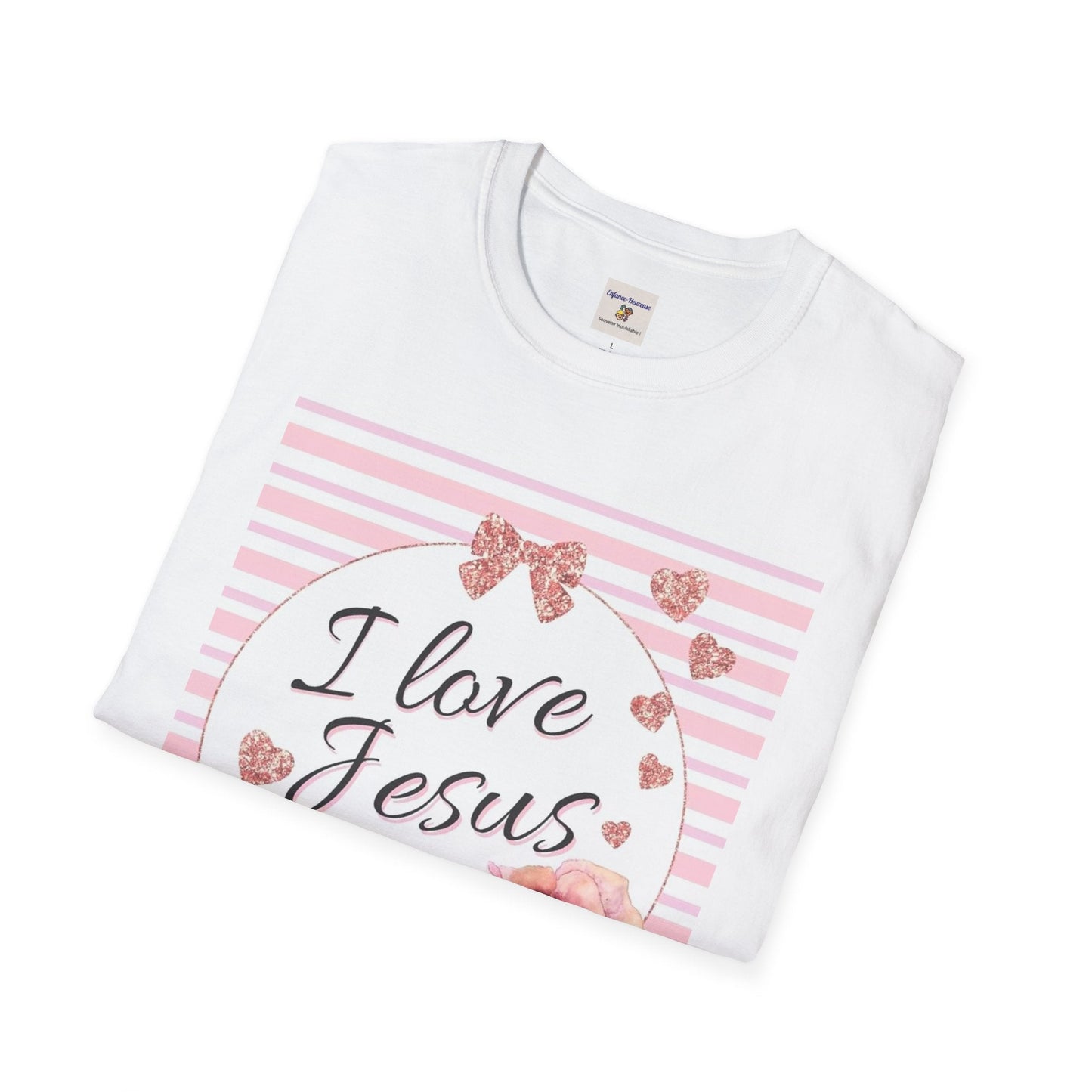 T-shirt unisexe à fleurs « J'aime Jésus »