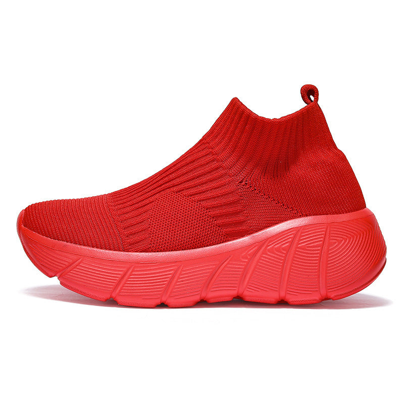 Couple High-top Flying Woven Shoes Casual Trend Men's Shoes Slip-on - Enfance-Heureuse