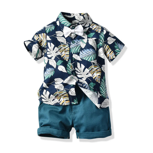 Children's summer suit boys' shirt and shorts - Enfance-Heureuse