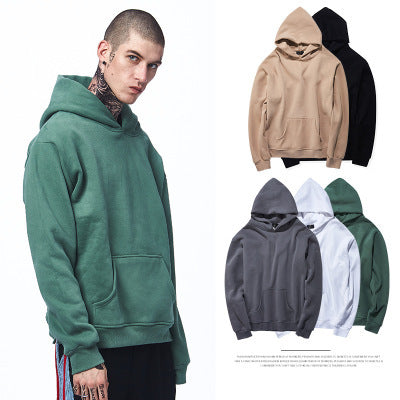 Male and men's sweater autumn new color plus velvet oversize off shoulder Mens Hoodie tide - Enfance-Heureuse