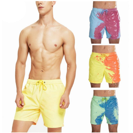 Magical Change Color Beach Shorts Summer Men Swimming Trunks Swimwear Swimsuit Quick Dry bathing shorts Beach Pant - Enfance-Heureuse