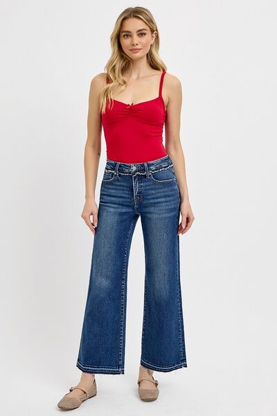 Jean bootcut gainant taille haute RISEN grande taille