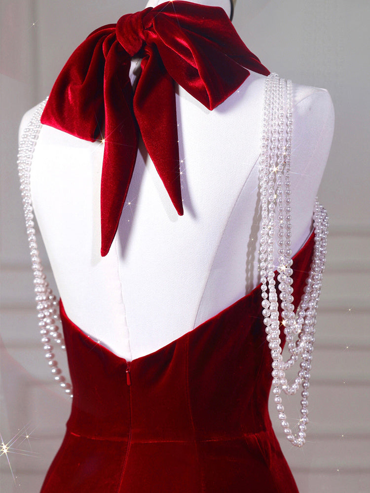 Velvet Fish Tail Cocktail Dress Bridal Engagement - Enfance-Heureuse