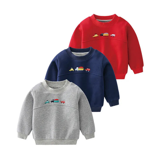 Nouveau pull de voiture de dessin animé de vêtements pour enfants - Enfance-Heureuse