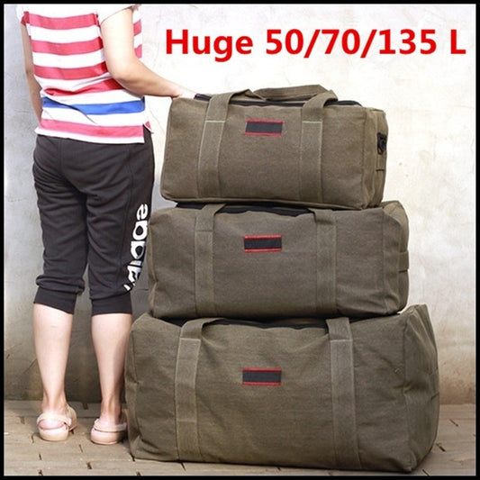 Large Capacity Canvas Hand Luggage Bag Travel Bag Men's Moving Big Bag - Enfance-Heureuse