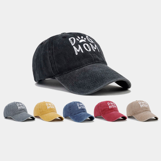 Cotton Worn Looking Washed-out Letter Embroidered Baseball Cap