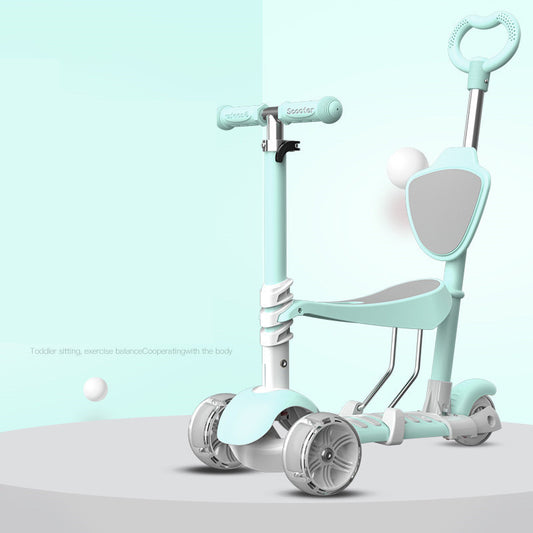 Children Can Sit And Paddle A Five-in-one Pedal Scooter - Enfance-Heureuse