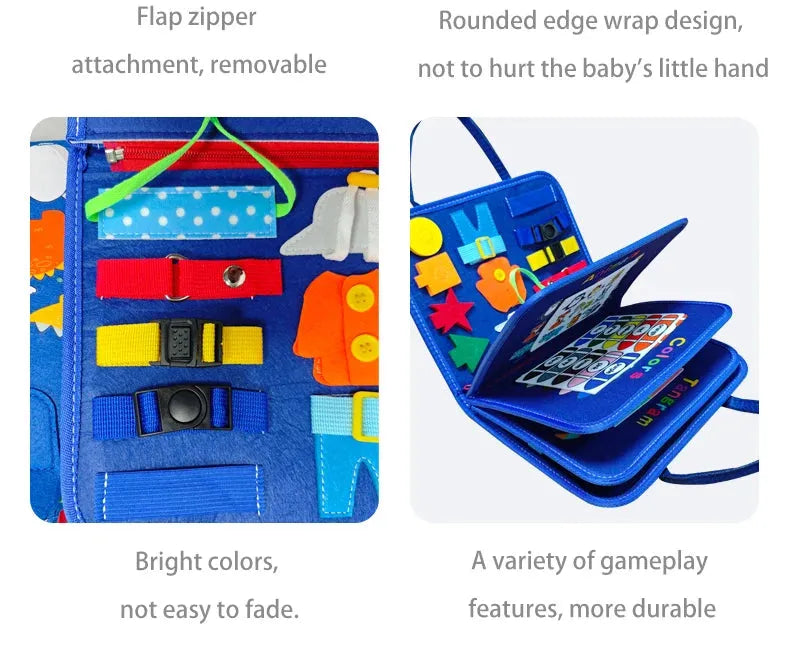 Montessori Children Busy Books Toys Baby Felt Activity Quiet Books Early Education Learning Book Toys Fine Motor Skills Toys - Enfance-Heureuse