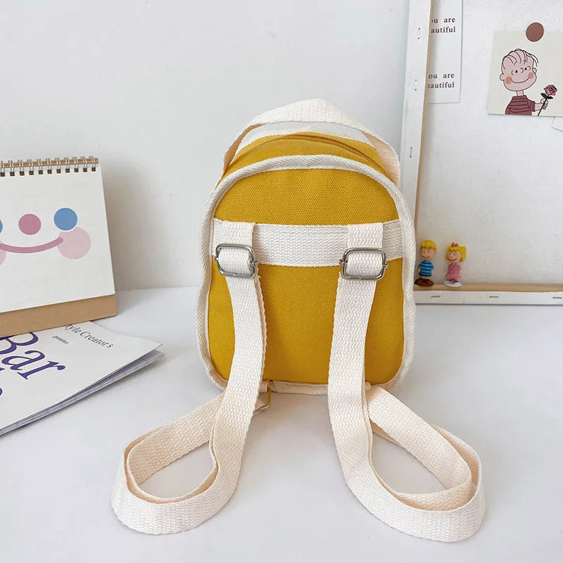 Cute Bear Doll Mini Canvas Kindergarten Backpack - Enfance-Heureuse