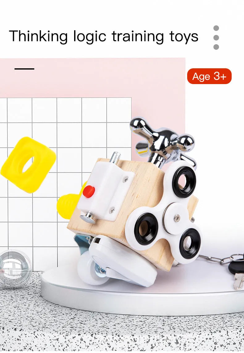 Busy Block Children's Montessori Early Education Teaching Aids Kindergarten Montessori Unlocking Toys - Enfance-Heureuse