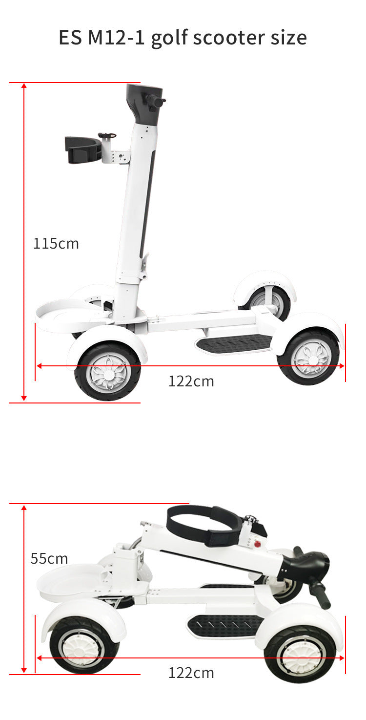 Four Wheel Golf Electric Folding Light Longboard Lawn Course Scooter - Enfance-Heureuse