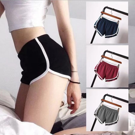 Solid Color Breathable Workout Shorts Women's Candy Color Hot Pants Shorts - Enfance-Heureuse