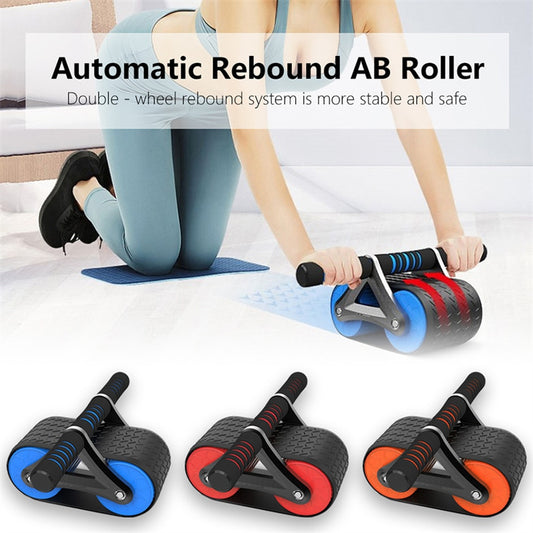 Ejercitador abdominal de doble rueda para mujeres y hombres, con rebote automático, rodillo para abdominales, entrenador de cintura, gimnasio, deportes, dispositivos de ejercicio en casa.
