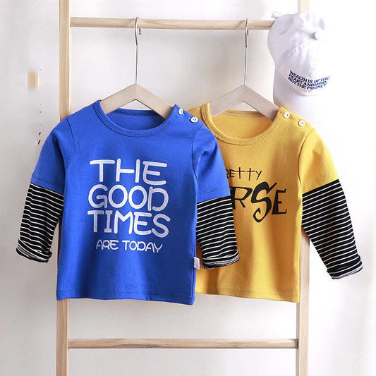 Children's Long-sleeved T-shirt Cotton Single Top - Enfance-Heureuse