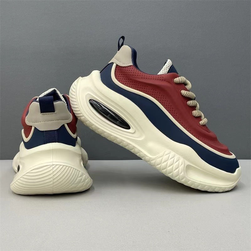 Men's Leather Platform Dad Shoes - Enfance-Heureuse