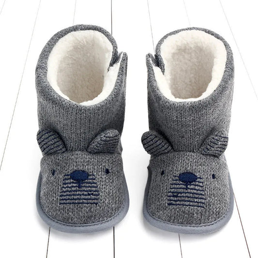Bébé Laine Chaussures En Coton Chaud, Hiver Chaud Haut-dessus Chaussures - Enfance-Heureuse