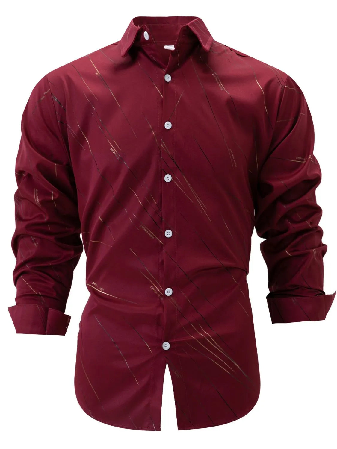 Men's Full Size Button Up Long Sleeve Shirt Plus Size - Enfance-Heureuse