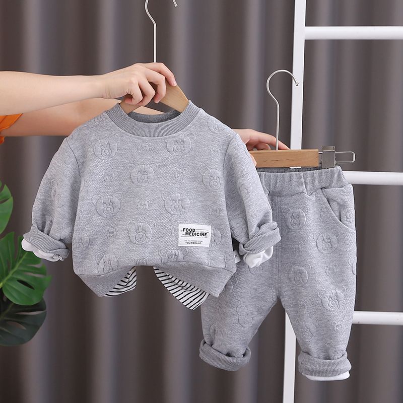 Children's Fashion Spring Long-sleeved Sweater Two-piece Set - Enfance-Heureuse