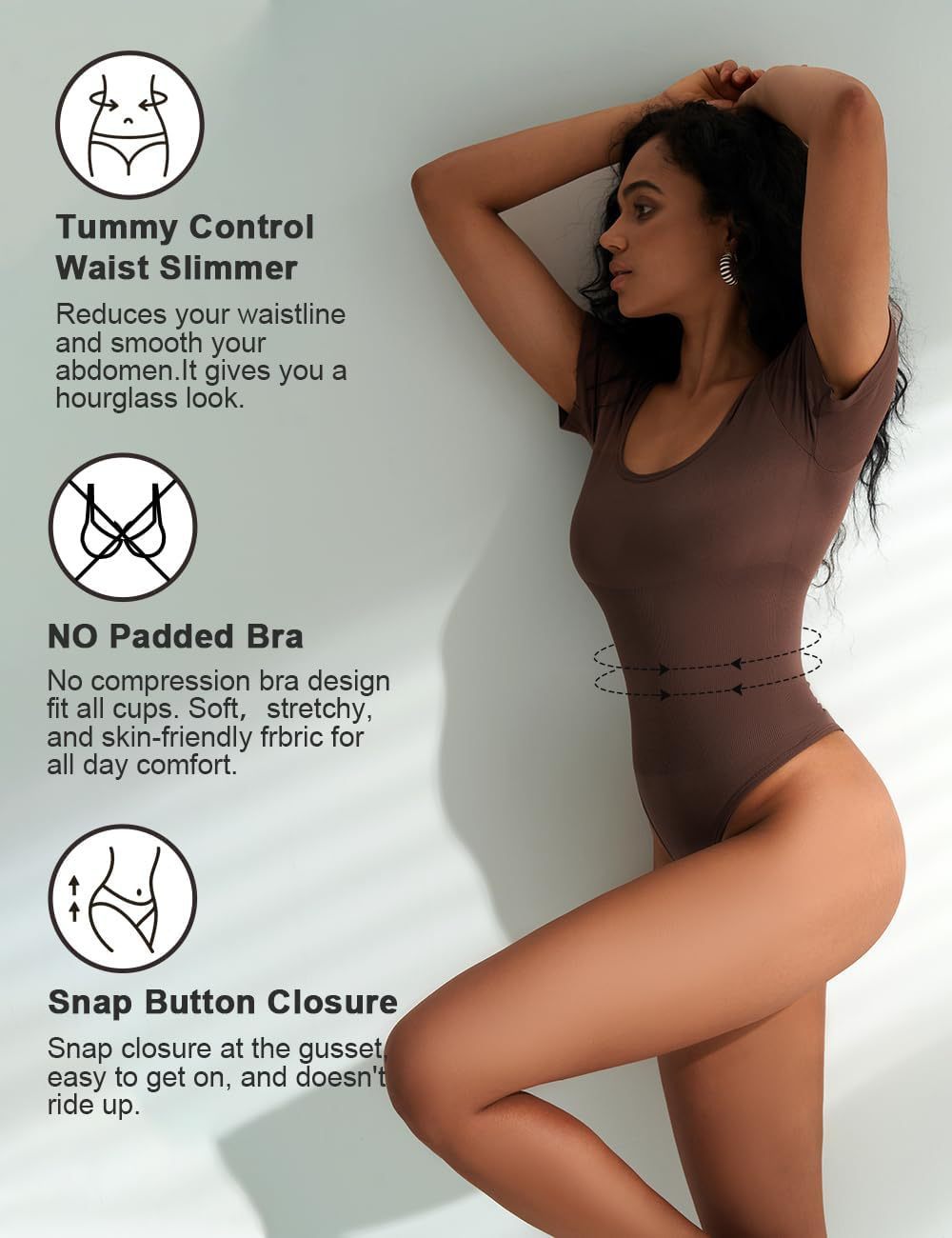 European And American Square-neck Cinched Corset Close-fitting Seamless Short Sleeve T-back - Enfance-Heureuse