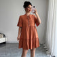 High-grade Simple Style Lace-up Solid Color Dress Women - Enfance-Heureuse