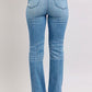 Judy Blue HW Tummy Control Vintage Wash Side Slit Slim Boot Jeans