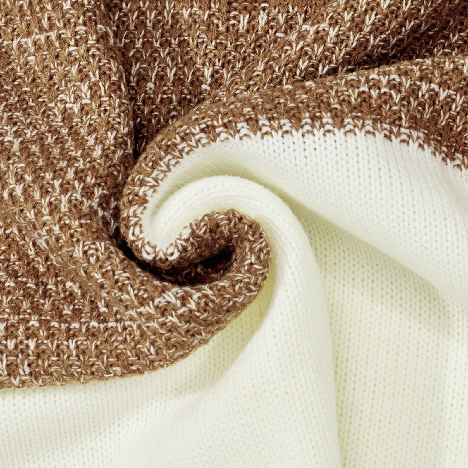 Men's Casual Color Block Long Sleeve Cable Knit Pullover Sweater - Enfance-Heureuse