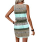 New Summer Plaid Striped Round Neck U-neck Vest Dress - Enfance-Heureuse