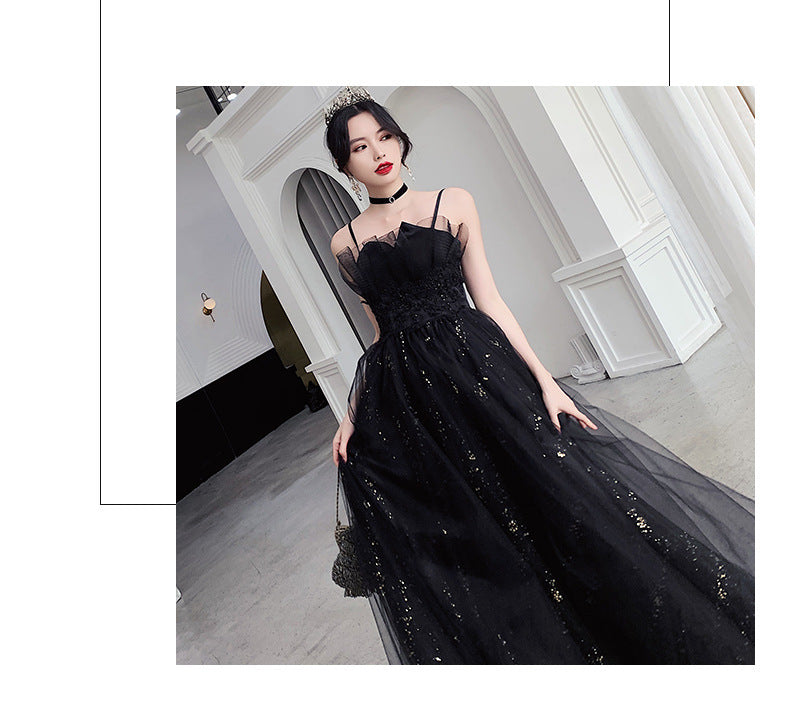 Black Evening Dress Temperamental Minority High-end - Enfance-Heureuse