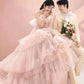 Street Photography Pettiskirt Colored Mesh Temperament Banquet Light Wedding Dress - Enfance-Heureuse