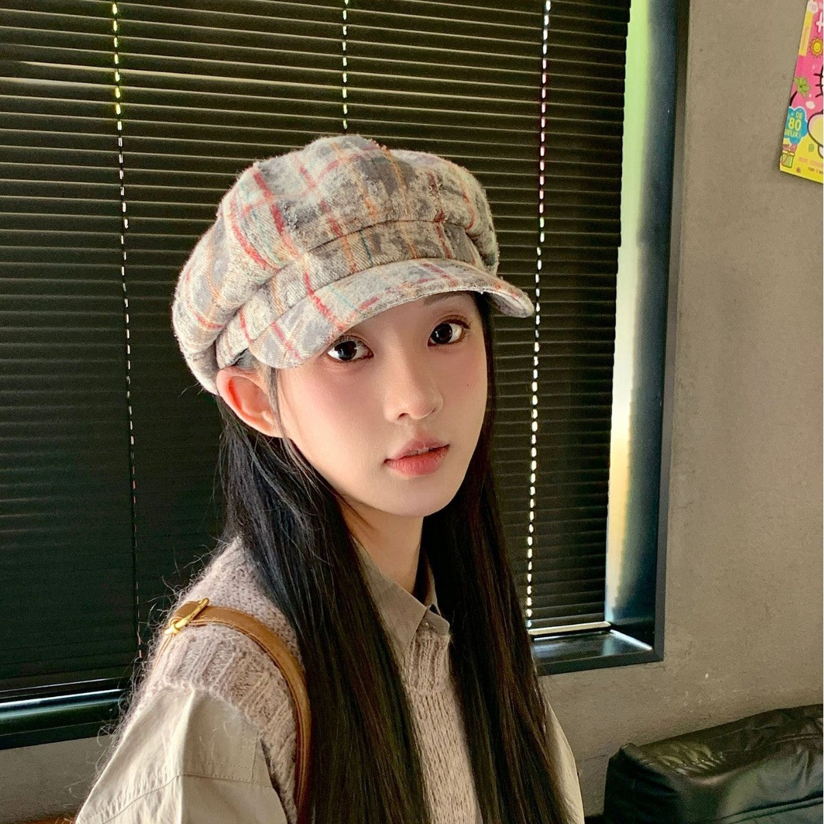 Gorra con visera británica retro, sombrero de vendedor de periódicos pequeño con cara que combina con todo