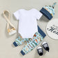 Boys Letter Print Short Sleeve Suit - Enfance-Heureuse
