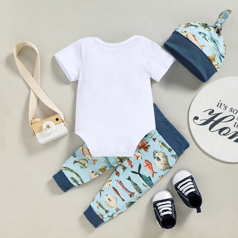 Boys Letter Print Short Sleeve Suit - Enfance-Heureuse