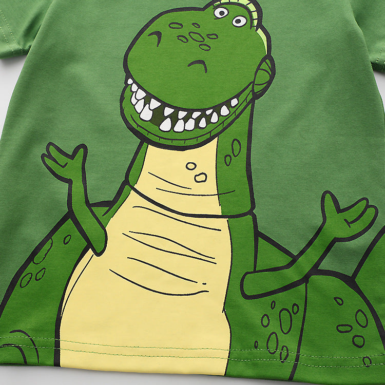 Summer Children's Cute Printed Embroidered Short-sleeved Cartoon T-shirt - Enfance-Heureuse