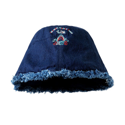 Sombrero de pescador con diseño de tiburón japonés, de mezclilla lavada, con gran circunferencia de cabeza y resistente al sol.
