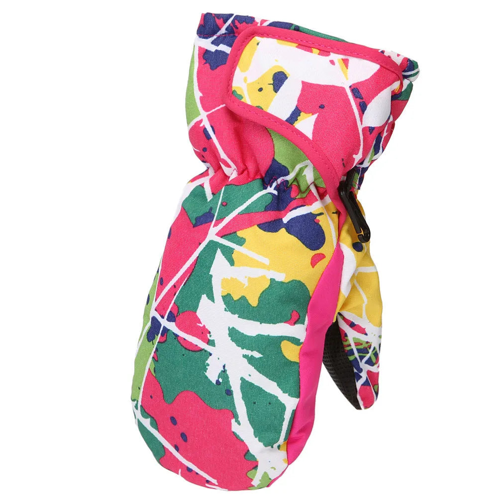 Children's Color Line Stitching Warm Mittens - Enfance-Heureuse