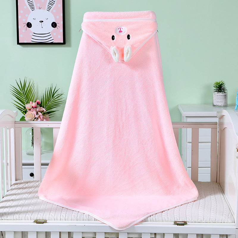 Coral Fleece Baby Bath Towel Bathrobe - Enfance-Heureuse