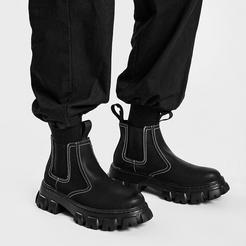 British Style Autumn And Winter Velvet Short Middle Boots - Enfance-Heureuse