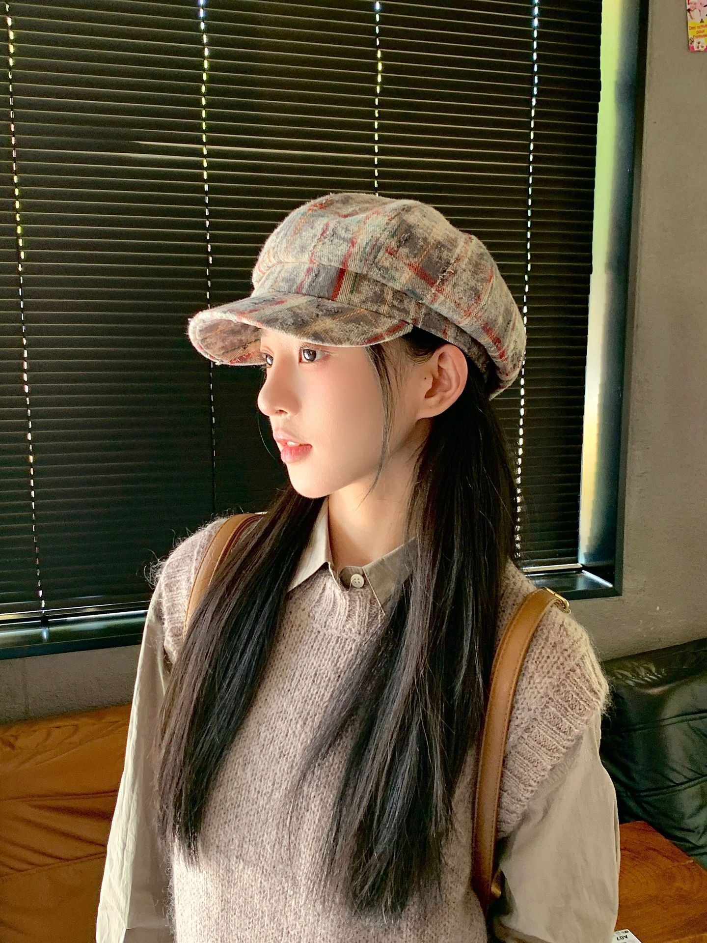 Gorra con visera británica retro, sombrero de vendedor de periódicos pequeño con cara que combina con todo