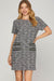 She + Sky Full Size Short Sleeve Pearl Studded Trim Knit Tweed Dress Plus Size - Enfance-Heureuse