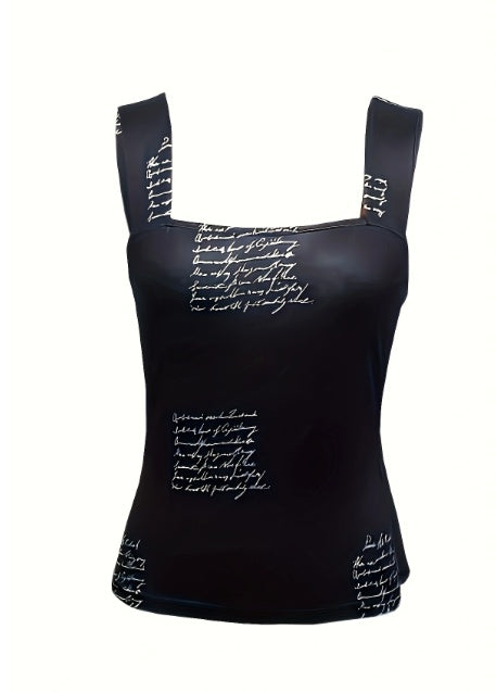 Ladies' V-neck Printed Fashionable Casual Camisole Vest - Enfance-Heureuse