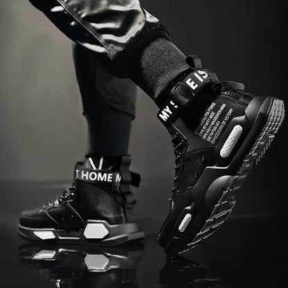 Martin Boots Motorcycle Black Work Shoes - Enfance-Heureuse