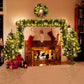 Pre-lit Xmas Tree Artificial Christmas 4-Piece Set,Garland, Wreath And Set Of 2 Entrance Trees X-mas - Enfance-Heureuse
