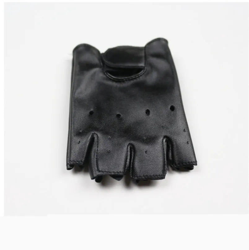 Leather Outdoor Children's Half-finger Gloves - Enfance-Heureuse
