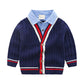 Baby fake two-piece sweater boy knitting - Enfance-Heureuse
