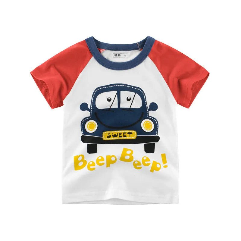Summer boy cartoon short sleeve t-shirt - Enfance-Heureuse