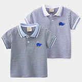 Enfants de Bande Dessinée À Manches Courtes Rayé T-shirt - Enfance-Heureuse