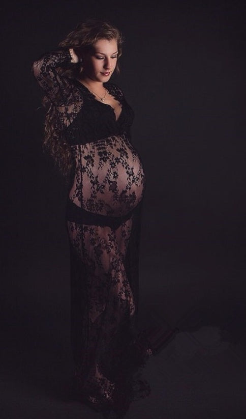 Sexy perspective lace dress, pregnant women's skirts, pregnant women, photographing, maternity, photography and dress - Enfance-Heureuse