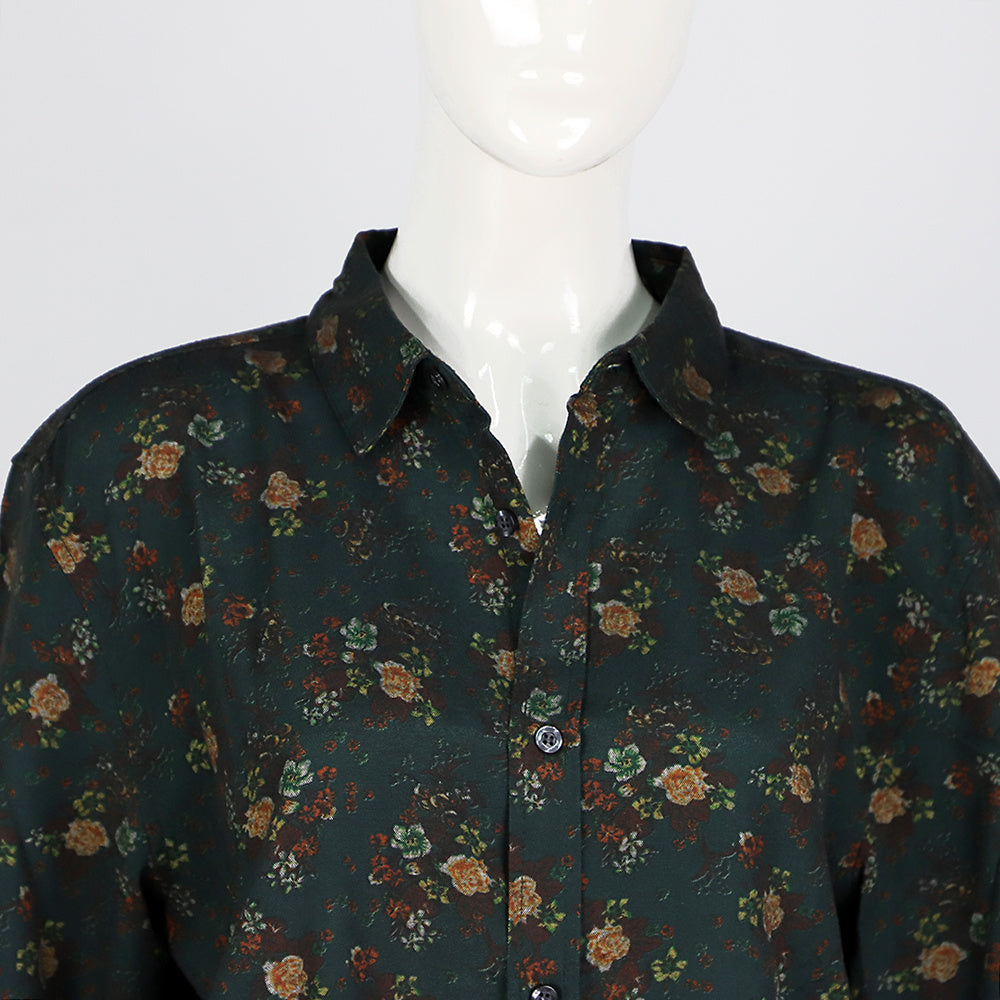 New Fashion Casual Men Shirt Long Sleeve Europe Style Slim Fit Shirt Men High Quality Cotton Floral Shirts Mens Clothes - Enfance-Heureuse